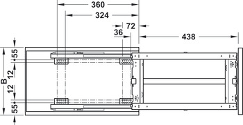 Pull-out, base unit pull-out, full extension with self and soft closing mechanisms