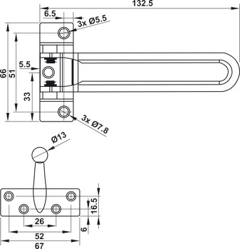 Security door guard, for inwards opening flush wooden doors