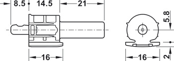 Shelf connector, SP 15/8/5 with spring system, for wooden shelves