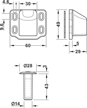 Floor mounted door stop, magnetic, fire resistance