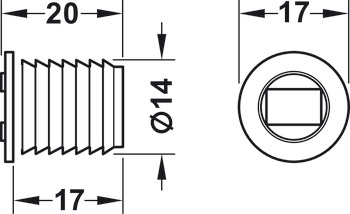 Magnetic catch, Pull 2.5–3.5 kg, for 13.6 mm drill hole