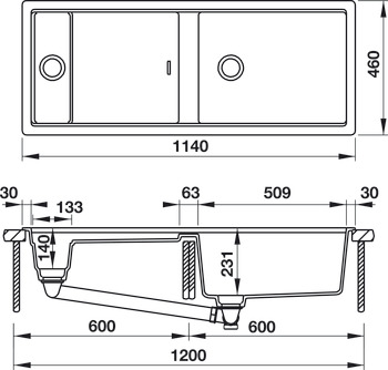 Gransilk Sink, Häfele WorkStation, HS19-GKD2S120