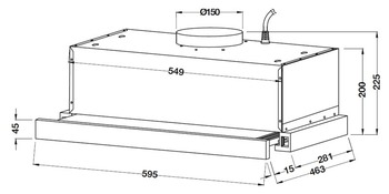 Telescopic Hood, Stainless Panel, 60 cm, Button Control