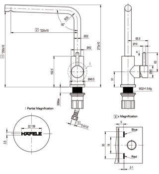 Kitchen Mixer Tap, L-Shaped Spout