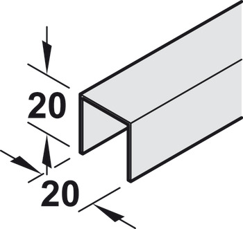 Guide rail, Floor guide, bottom, pre-drilled