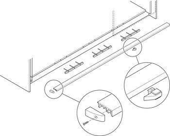 Wooden folding sliding doors, HAWA Folding Concepta 25, set, hinges with soft closing mechanism