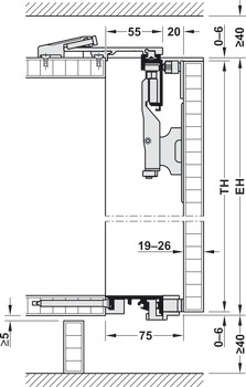 Wooden folding sliding doors, HAWA Folding Concepta 25, set, hinges with soft closing mechanism