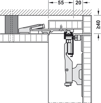 Wooden folding sliding doors, HAWA Folding Concepta 25, set, hinges with soft closing mechanism