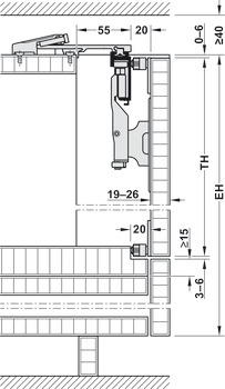 Wooden folding sliding doors, HAWA Folding Concepta 25, set, hinges with soft closing mechanism