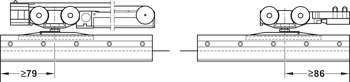 Sliding door fitting, Häfele Slido D-Line11 50L / 80L / 120L, set without running track