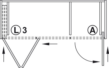 Wooden folding sliding doors, HAWA Folding Concepta 25, set, hinges with soft closing mechanism