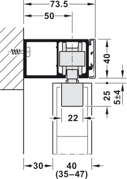 Sliding door fitting, HAWA Junior 100 B, set