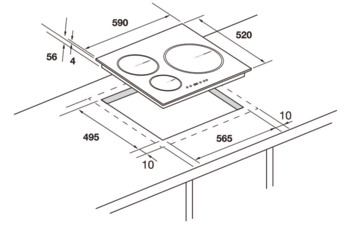 Built-in Induction Hob, 3 Induction Zone, 60 cm