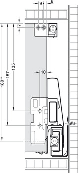 Side railing, Rectangular, Häfele Matrix Box P