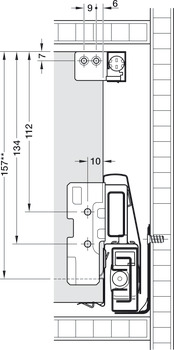 Side railing, Rectangular, Häfele Matrix Box P