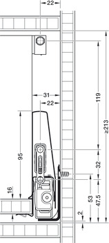 Side railing, Rectangular, Häfele Matrix Box P